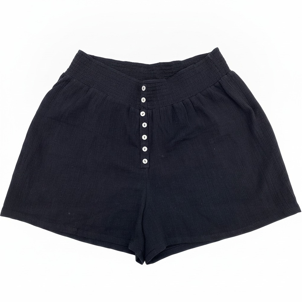 Sundance Black Button Up Gauze Shorts | Women’s XL, 100% Cotton